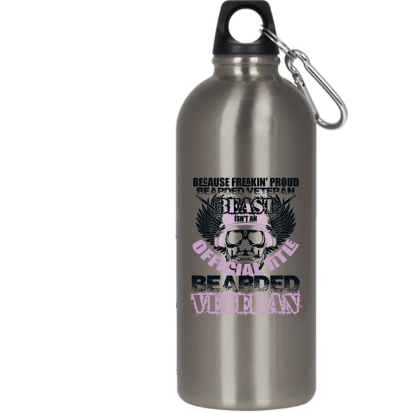Proud Bearded Veteran Beast 20 oz Stainless Steel Bottle,Bearded Veteran Outdoor Sports Water Bottle
