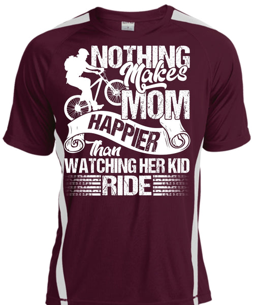 Watching Her Kid Ride T Shirt, Makes Mom Happier T Shirt, Cool Shirt