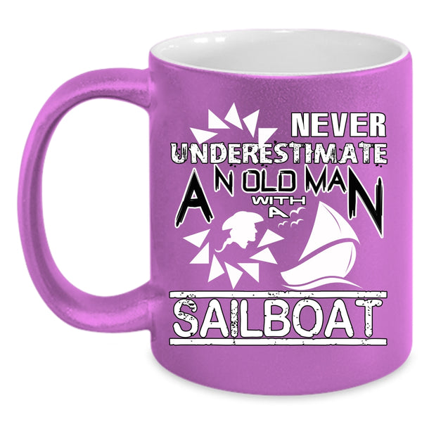 An Old Man With A Sailboat Coffee Mug, Funny Grandpas Coffee Cup