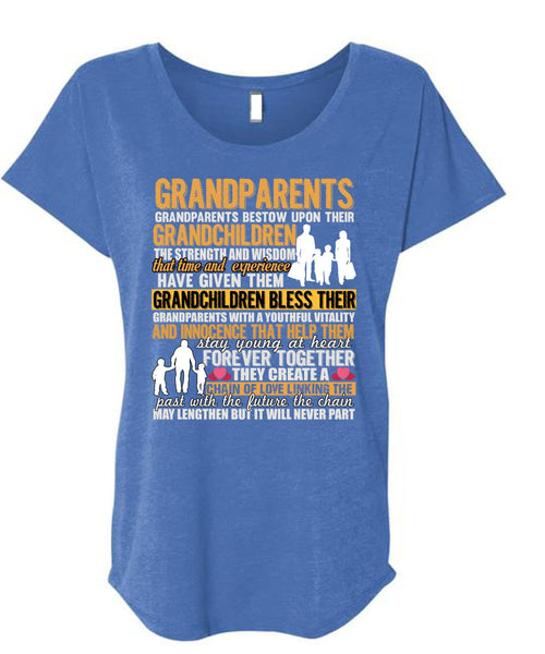 Grandparents Bestow Upon Their Grandchildren T Shirt, I Love Grandkid T Shirt, Cool Shirt (Ladies' Triblend Dolman Sleeve)