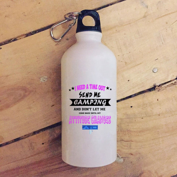 I Need A Time Out Send Me Camping 20 oz Stainless Steel Bottle,Love Camping Outdoor Sports Water Bottle