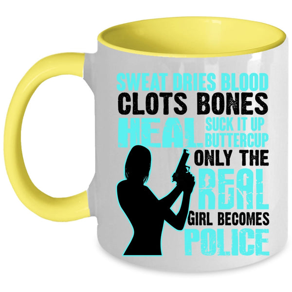 Awesome Girls Coffee Mug, Only The Real Girl Becomes Police Accent Mug