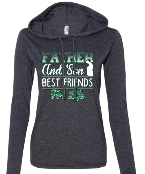 Father And Son Best Friends For Life T Shirt, Father's Day T Shirt (Anvil Ladies Ringspun Hooded)