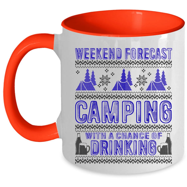 Chance Of Drinking Coffee Mug, Weekend Forecast Camping Accent Mug