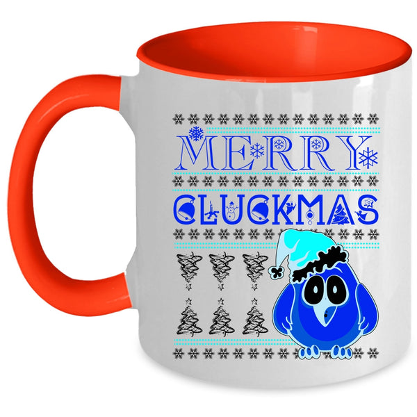 Cute Christmas Gift For Farmer Coffee Mug, Merry Cluckmas Accent Mug