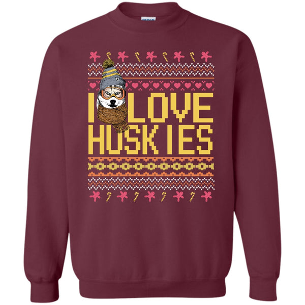 Coolest Huskies Lover T Shirt, Dog Merry Christmas Sweatshirt
