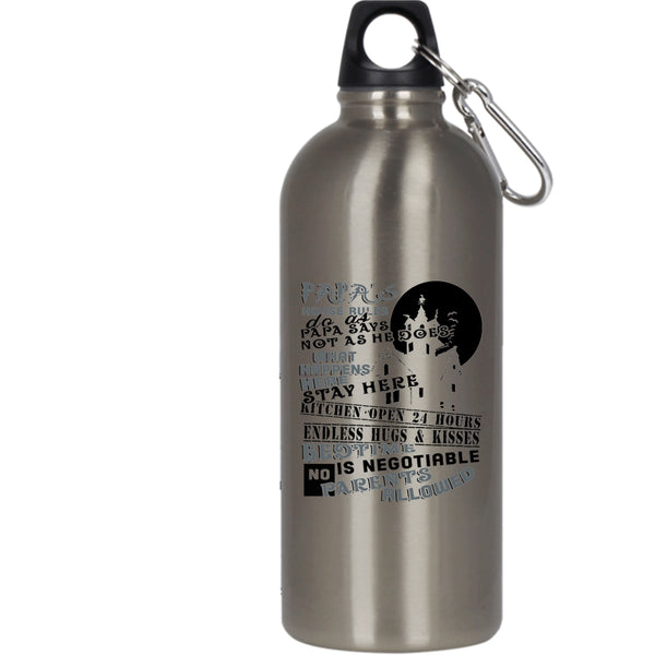 Papa's House Rules 20 oz Stainless Steel Bottle,Gift For Father's Day Outdoor Sports Water Bottle