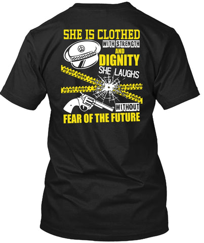 A black t-shirt with the shopify logo