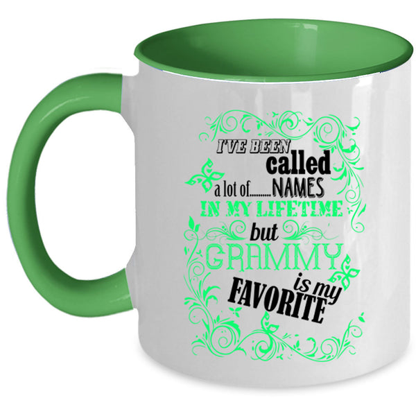 Cute Grandma Coffee Mug, Grammy Is My Favorite Name Accent Mug