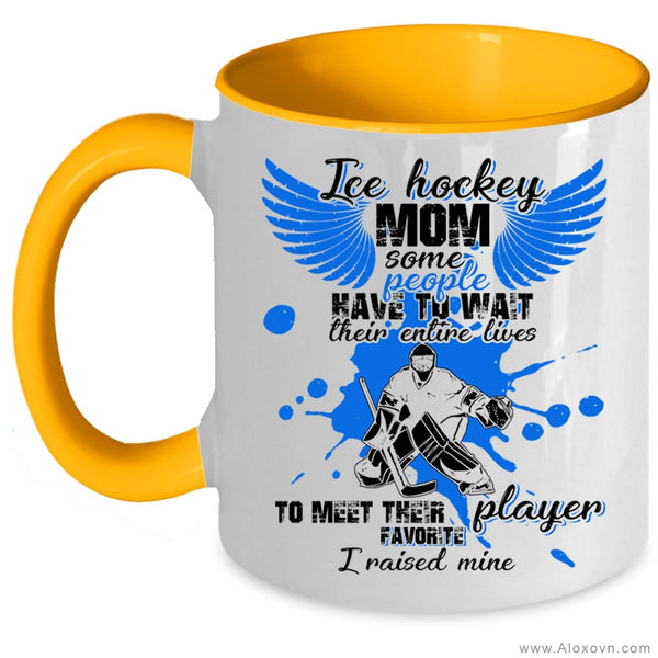 My Favorite Hockey Player Coffee Mug, Ice Hockey Mom Accent Mug