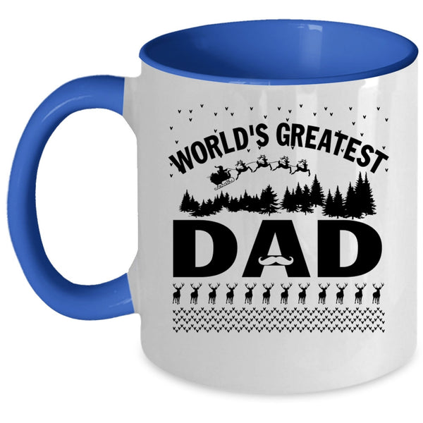 Christmas Gift For Dad Coffee Mug, World's Greatest Dad Accent Mug