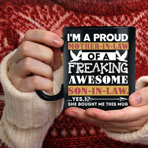 Proud Mother In Law Of A Son In Law Coffee Mug, Awesome Mom Coffee Cup