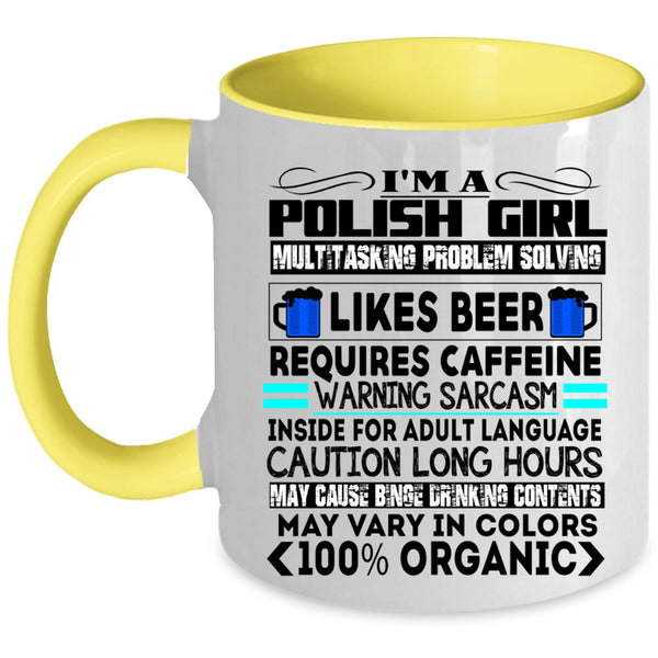 Likes Beer Coffee Mug, I'm A Polish Girl Accent Mug