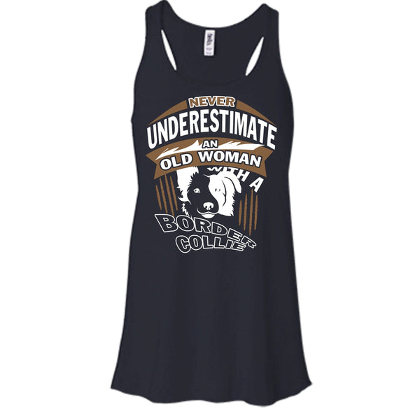 Never Underestimate An Old Woman With A Border Collie Shirt, Cool Dog Shirt