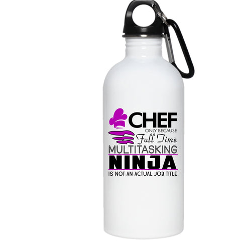 Gift For Chef 20 oz Stainless Steel Bottle,Actual Job Title T Shirt Outdoor Sports Water Bottle
