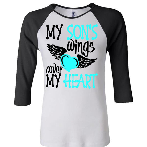 My Son's Wings Cover My Heart T Shirt, I Love Son T Shirt, Awesome T-Shirts