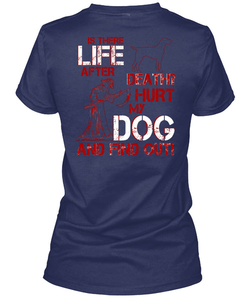 Hurt My Dog And Find Out T Shirt, Is There After Death T Shirt