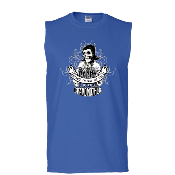 I Called Nanny T Shirt, Too Cool To Be Called Grandfather T Shirt, Cool T Shirt (Men's Cotton Sleeveless)