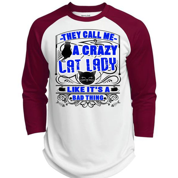 They Call Me A Crazy Cat Lady T Shirt, I Love My Cat T Shirt, Awesome T-Shirts  (Polyester Game Baseball Jersey)