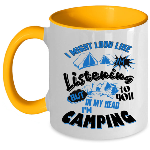 Cool Camping Coffee Mug, In My Head I'm Camping Accent Mug