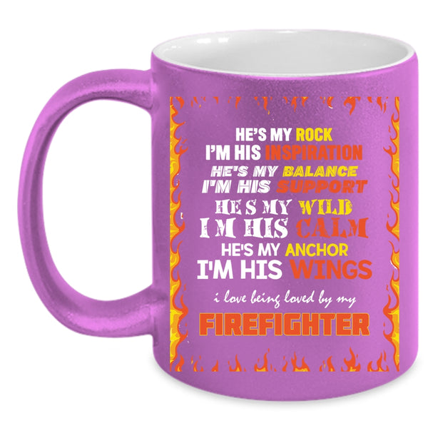 I Love Being Loved By My Firefighter Coffee Mug, Cool Coffee Cup