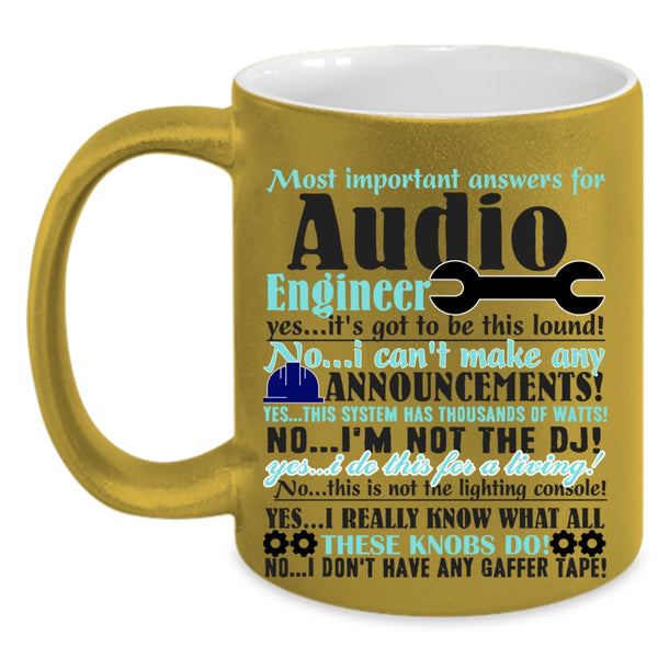Best Gift For Engineers Coffee Mug, Audio Engineer Accent Mug