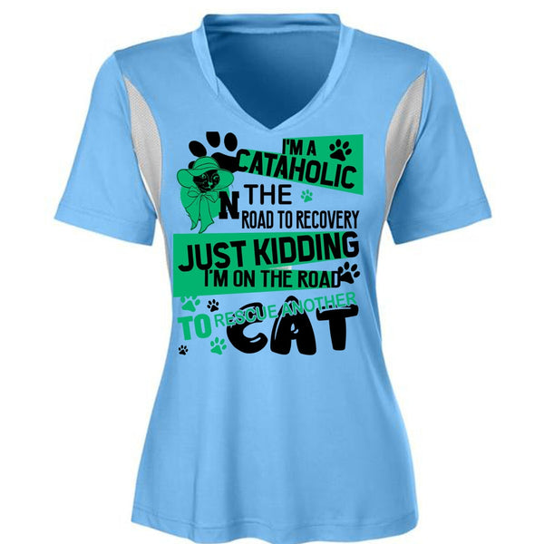 I'm A Cataholic In The Road T Shirt, I Love My Cat T Shirt, Awesome T-Shirts