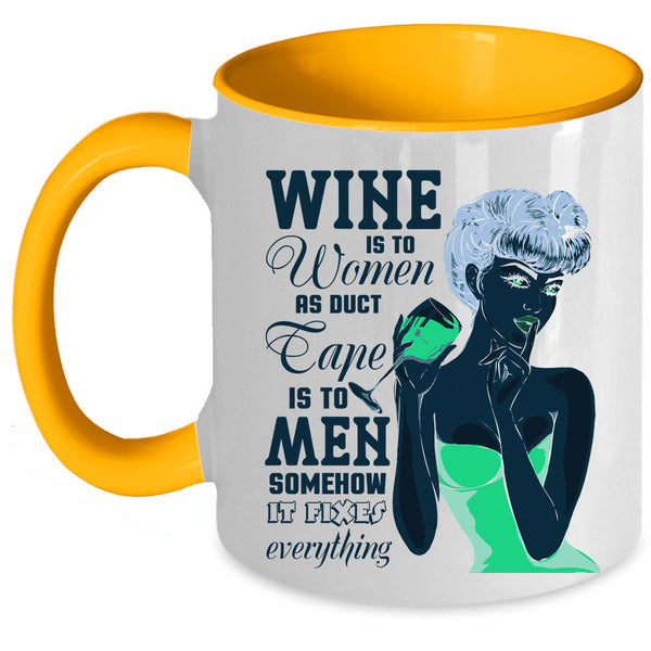 Cute Gift For Mom Coffee Mug, Wine Is To Women Accent Mug