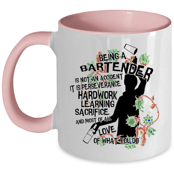 Cute Bartender Coffee Mug, Being A Bartender Is Not An Accident Accent Mug