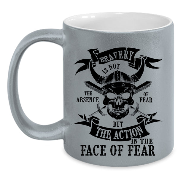 Cool Halloween Coffee Mug, The Action In The Face Of Fear Accent Mug