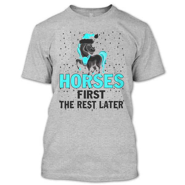 Horses First The Rest Later T Shirt, Equestrian Merry Christmas T Shirt