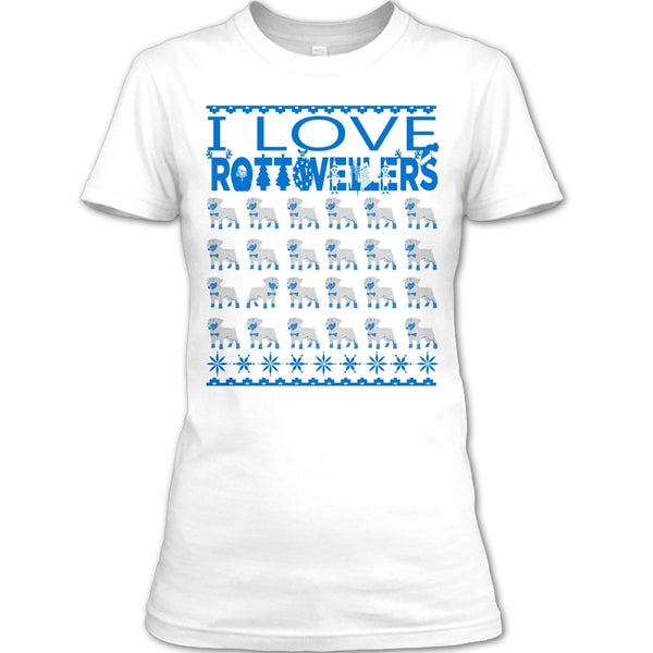 I Love Rottwellers T Shirt, Rottwellers Merry Christmas T Shirt