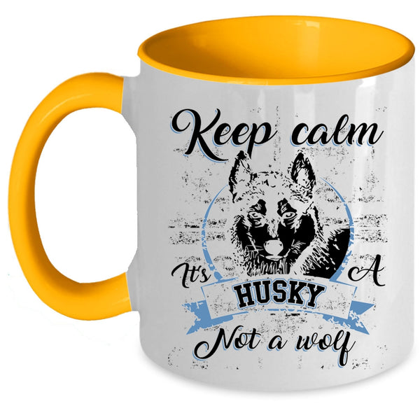 Cool Husky Coffee Mug, It's A Husky Not A Wolf Accent Mug