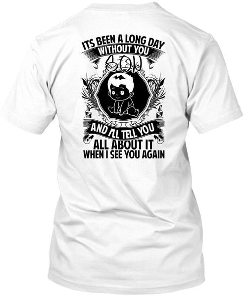 A black t-shirt with the shopify logo