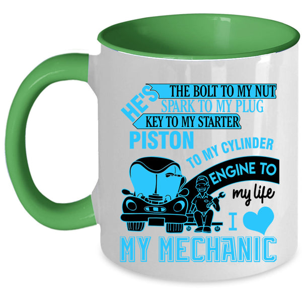 Cool Couple Coffee Mug, I Love My Mechanic Accent Mug