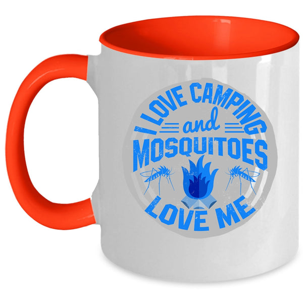Mosquitoes Love Me Coffee Mug, I Love Camping Accent Mug