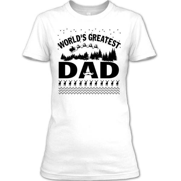 World's Greatest Dad T Shirt, Merry Christmas Gift T Shirt