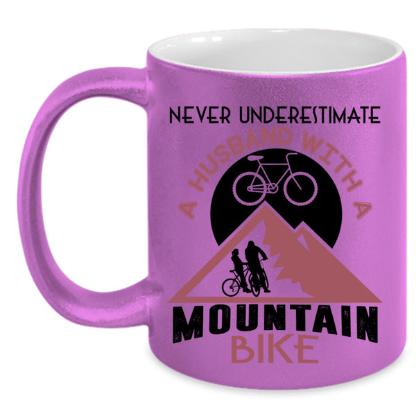 Married Coffee Mug, Husband With A Mountain Bike Accent Mug