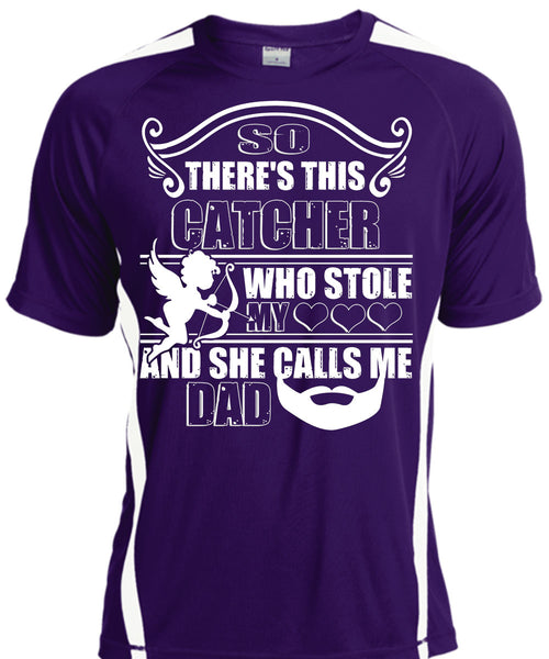 So There's This Catcher Who Stole My Heart T Shirt, She Calls Me Dad T Shirt, Cool Shirt
