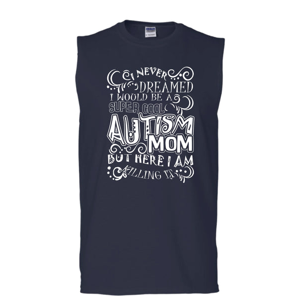 Cool Autism Mom T Shirt, I'm Autism Mom Tank Top (Men's Cotton Sleeveless)