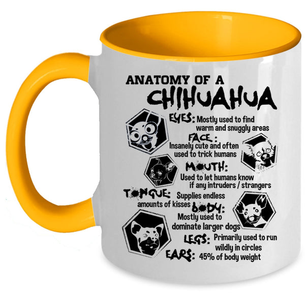 Chihuahua Lovers Coffee Mug, Anatomy Of A Chihuahua Accent Mug
