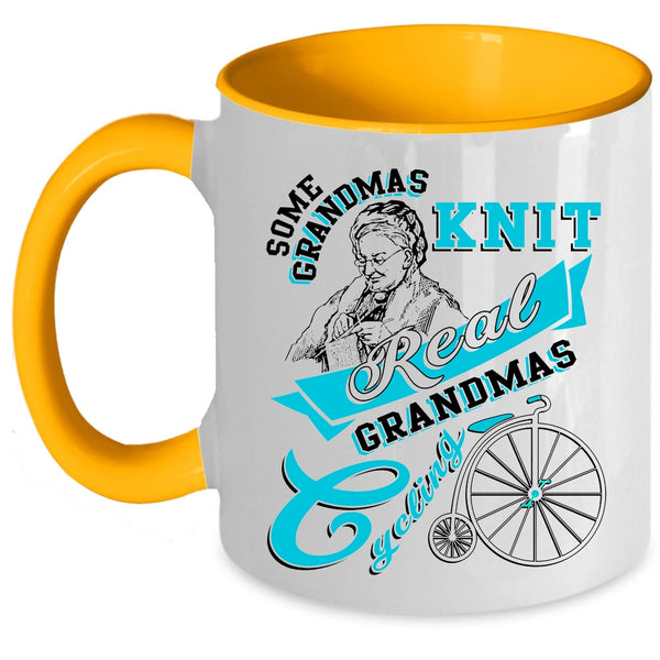 Cool Grandmas Coffee Mug, Real Grandmas Cycling Accent Mug