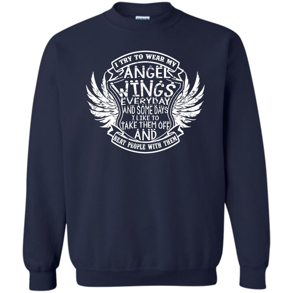 Beat People With Them T Shirt, Coolest Angels Wings Sweatshirt