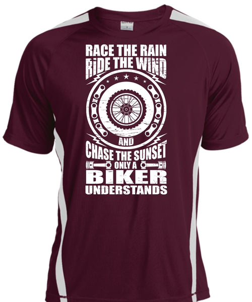 Only A Biker Understands T Shirt, Race The Rain T Shirt, Cool Shirt