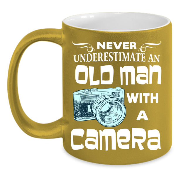 Old Man With A Camera Coffee Mug, Awesome Grandpas Coffee Cup