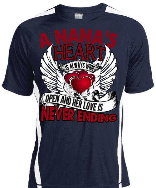 A Nana's Heart Is Always Wide T Shirt, Being A Nana T Shirt, Cool Shirt