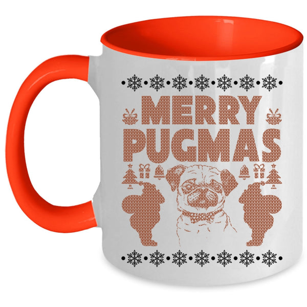 Christmas Gift For Pug Lover Coffee Mug, Merry Pugmas Accent Mug