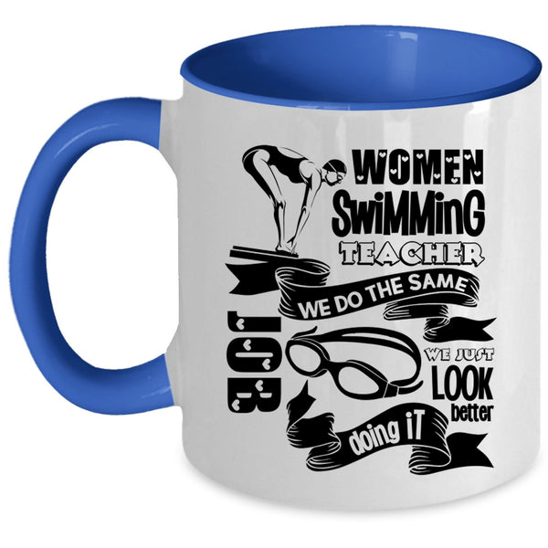 Cute Gift For Swimming Teacher Coffee Mug, Women Swimming Teacher Accent Mug