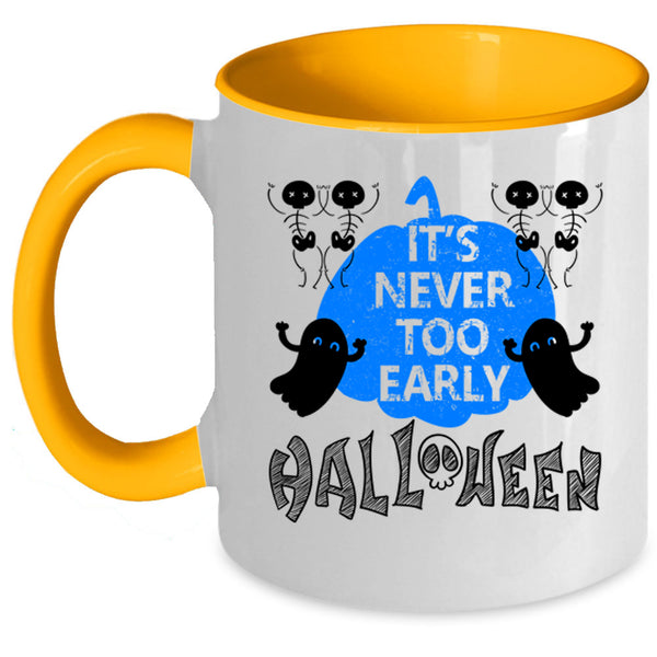 Scary Ghost Coffee Mug, It's Never Too Early Halloween Accent Mug