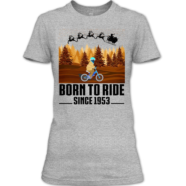 Born To Ride Since 1953 T Shirt, Biker Merry Christmas T Shirt